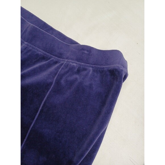 Zenergy by Chicos Women Velvet Pant Size 3 Reg L Plum Purple Straight Pull On - Picture 3 of 6